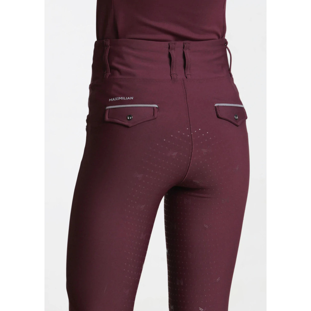 Młodzieżowe Legginsy Jeździeckie Pro Riding (Wine) Maximilian Equestrian