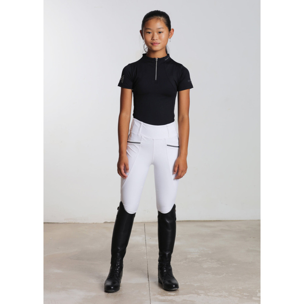 Młodzieżowe Legginsy Jeździeckie Pro Riding (White) Maximilian Equestrian