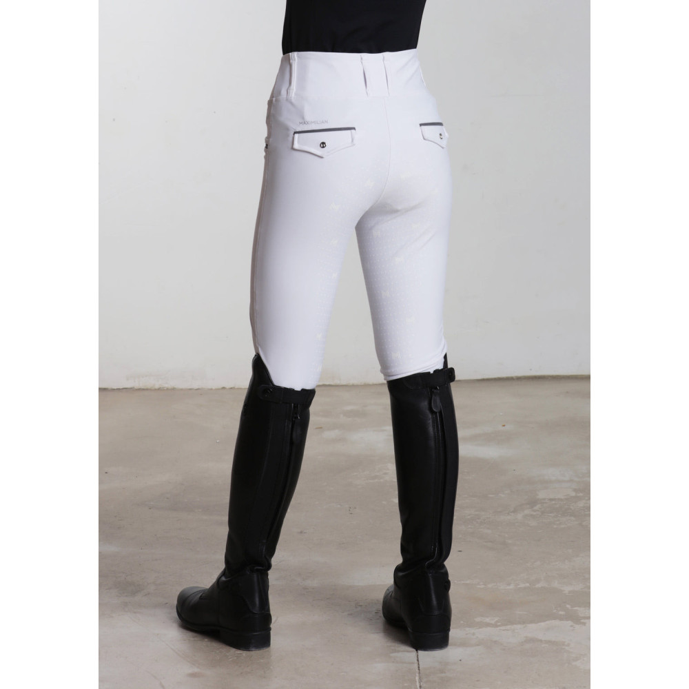 Młodzieżowe Legginsy Jeździeckie Pro Riding (White) Maximilian Equestrian