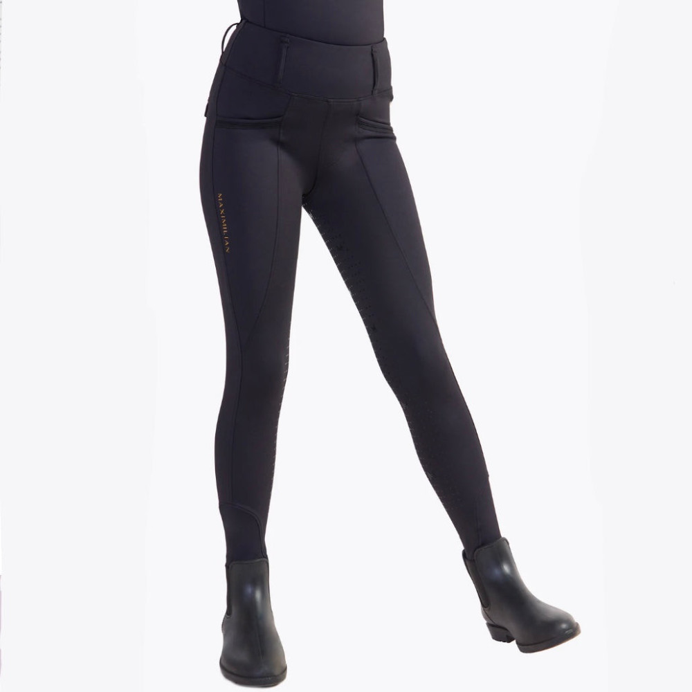 Młodzieżowe Legginsy Jeździeckie Pro Riding (Black) Maximilian Equestrian