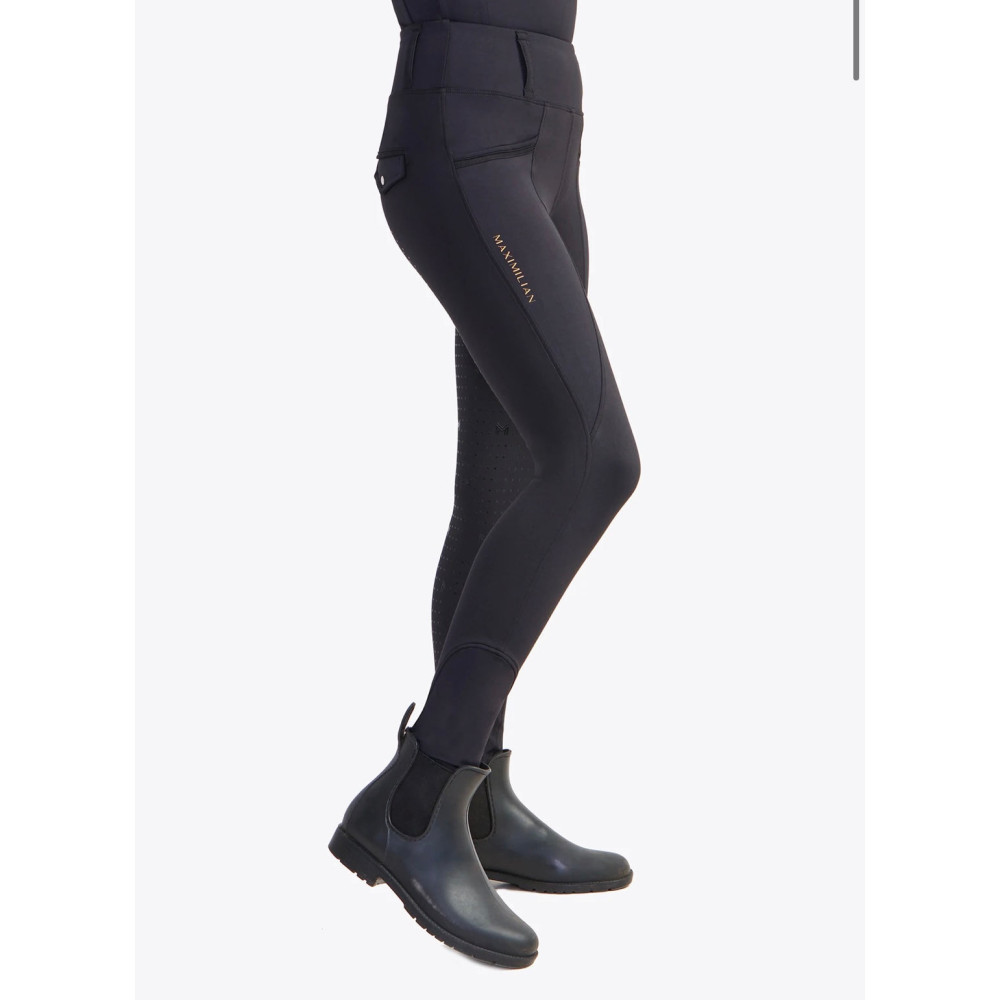 Młodzieżowe Legginsy Jeździeckie Pro Riding (Black) Maximilian Equestrian