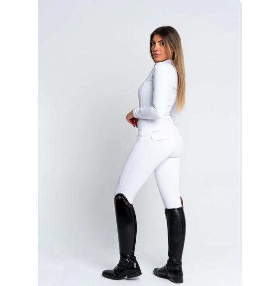 Zimowe Legginsy Jeździeckie (White) Maximilian Equestrian