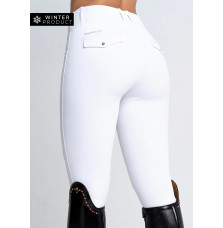 Zimowe Legginsy Jeździeckie (White) Maximilian Equestrian
