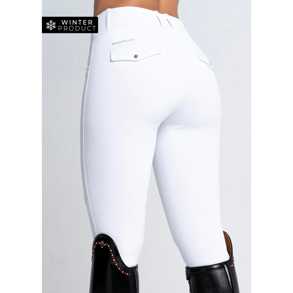 Zimowe Legginsy Jeździeckie (White) Maximilian Equestrian