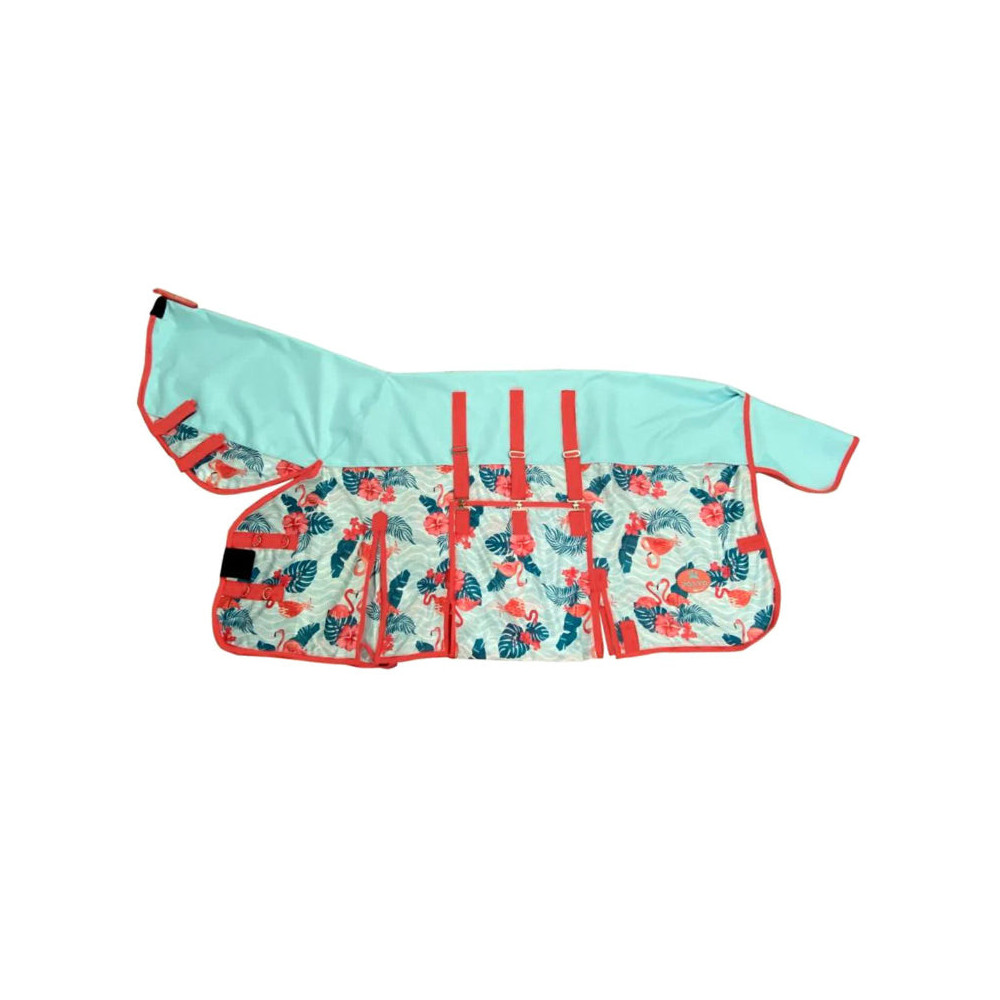 Derka Siatkowa z Wodoodpornym Grzbietem i Kapturem Flamingo Ponyo Horsewear