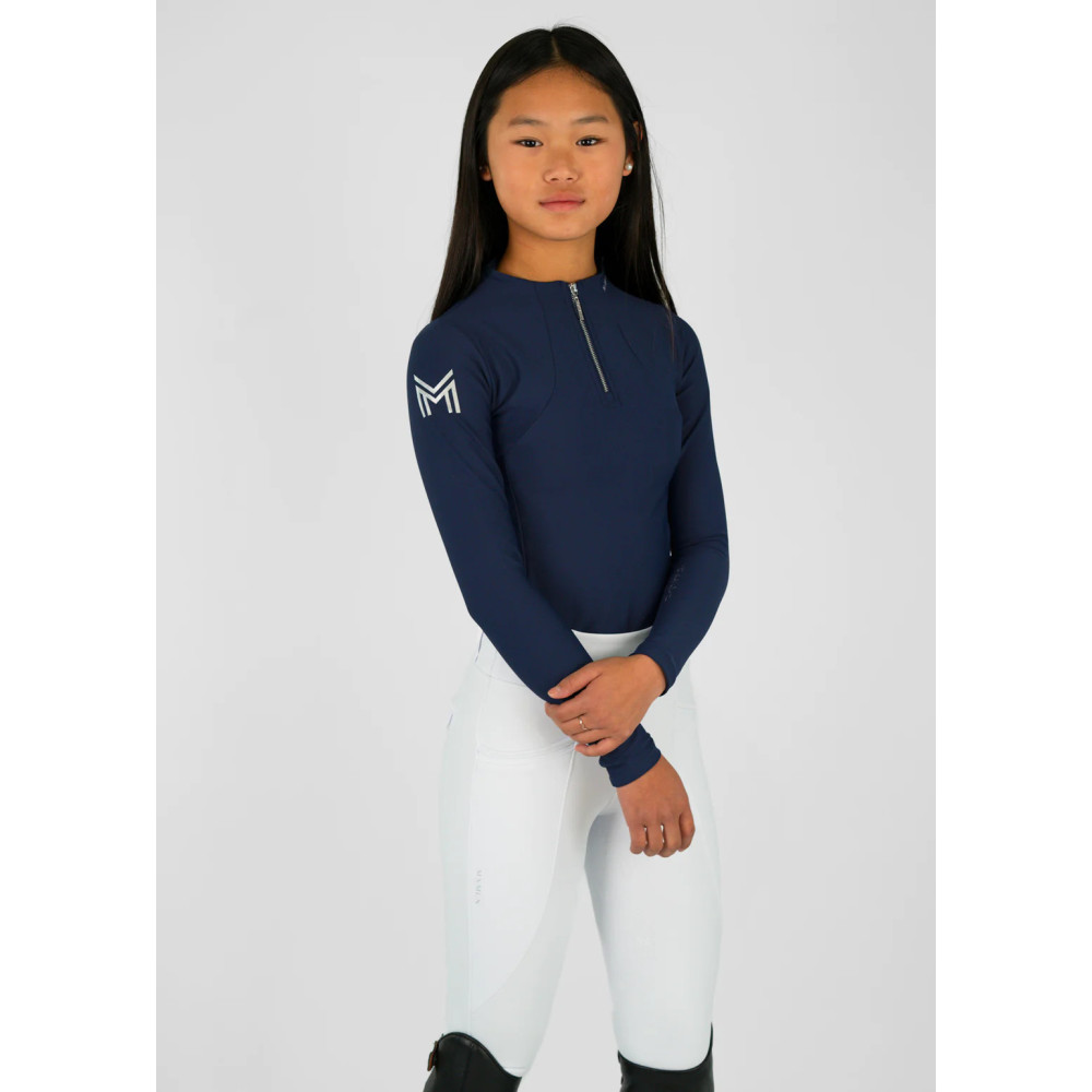 Młodzieżowa Bluzka z Długim Rękawem (Navy) Maximilian Equestrian