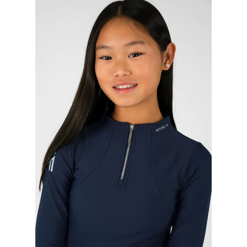 Młodzieżowa Bluzka z Długim Rękawem (Navy) Maximilian Equestrian