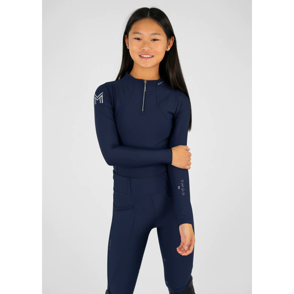 Młodzieżowa Bluzka z Długim Rękawem (Navy) Maximilian Equestrian