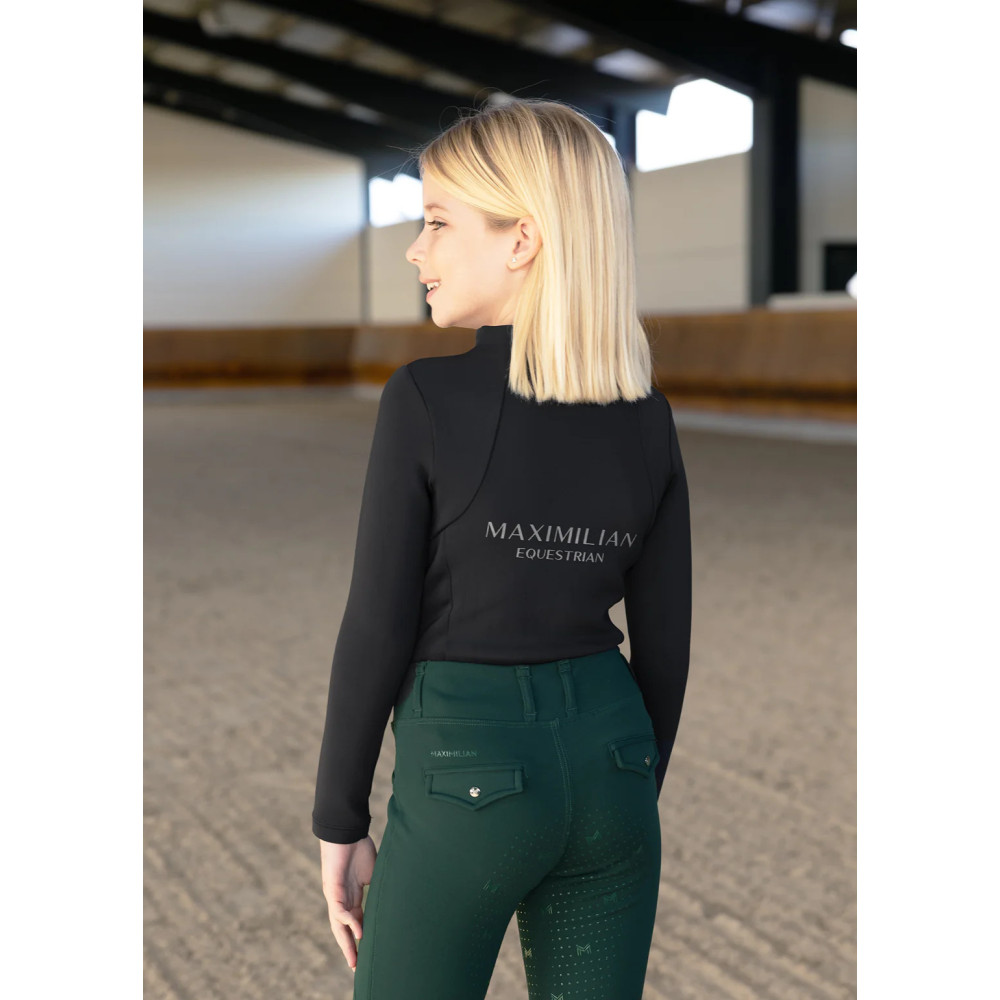 Młodzieżowa Zimowa Bluzka z Długim Rękawem (Black) Maximilian Equestrian