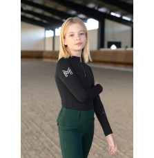 Młodzieżowa Zimowa Bluzka z Długim Rękawem (Black) Maximilian Equestrian