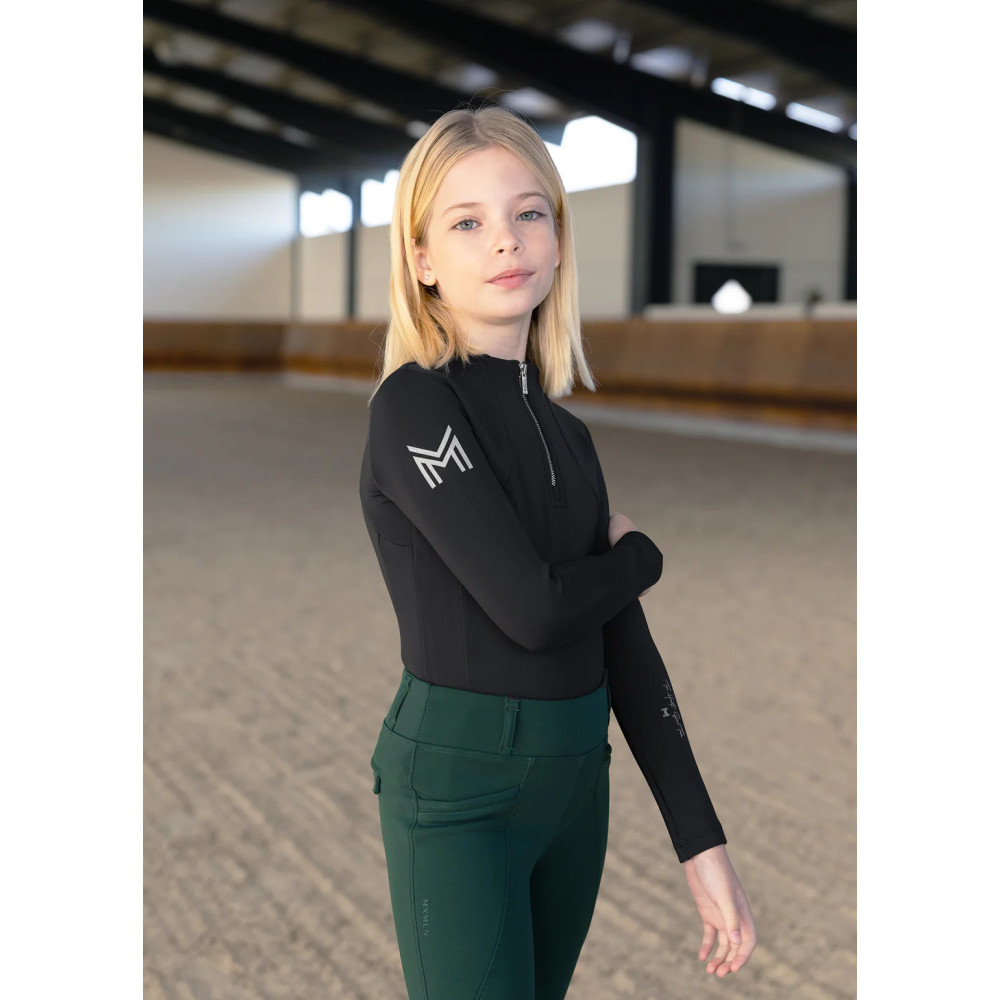 Młodzieżowa Zimowa Bluzka z Długim Rękawem (Black) Maximilian Equestrian