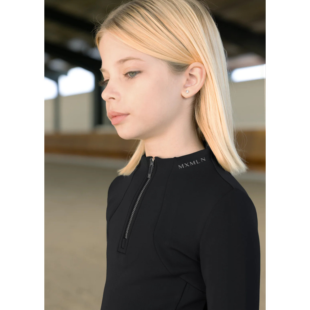 Młodzieżowa Zimowa Bluzka z Długim Rękawem (Black) Maximilian Equestrian