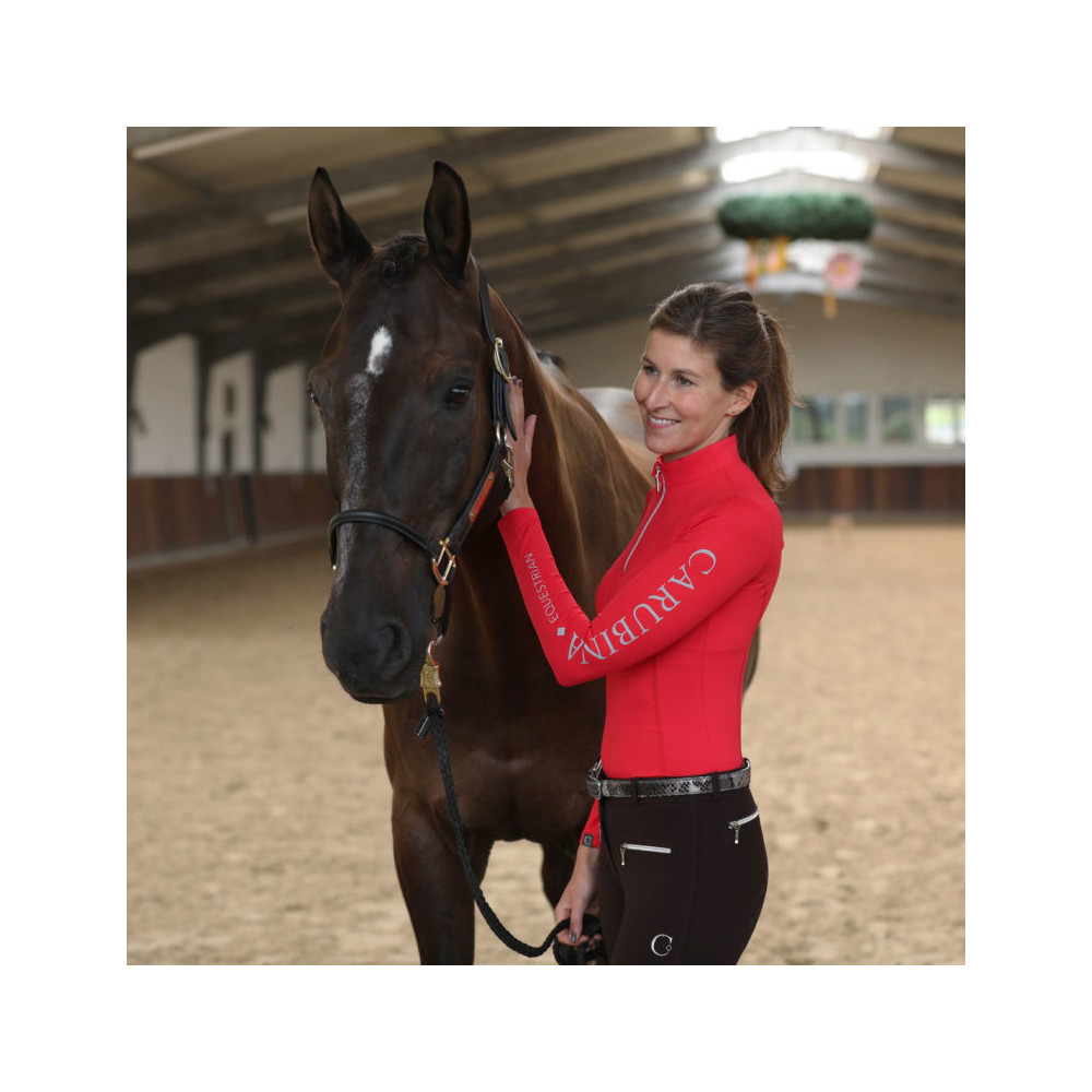 Bluzka z Długim Rękawem Caporto (Red) Carubina