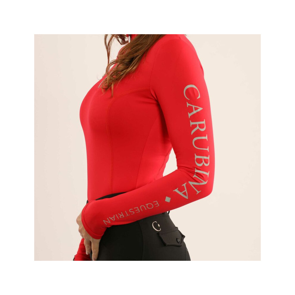 Bluzka z Długim Rękawem Caporto (Red) Carubina
