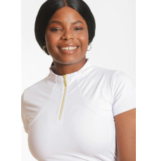 Bluzka z Krótkim Rękawem (White/Gold) Maximilian Equestrian