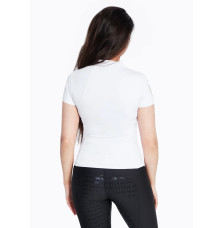 Bluzka z Krótkim Rękawem (White/Gold) Maximilian Equestrian