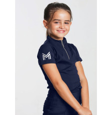 Młodzieżowa Bluzka z Krótkim Rękawem (Navy) Maximilian Equestrian
