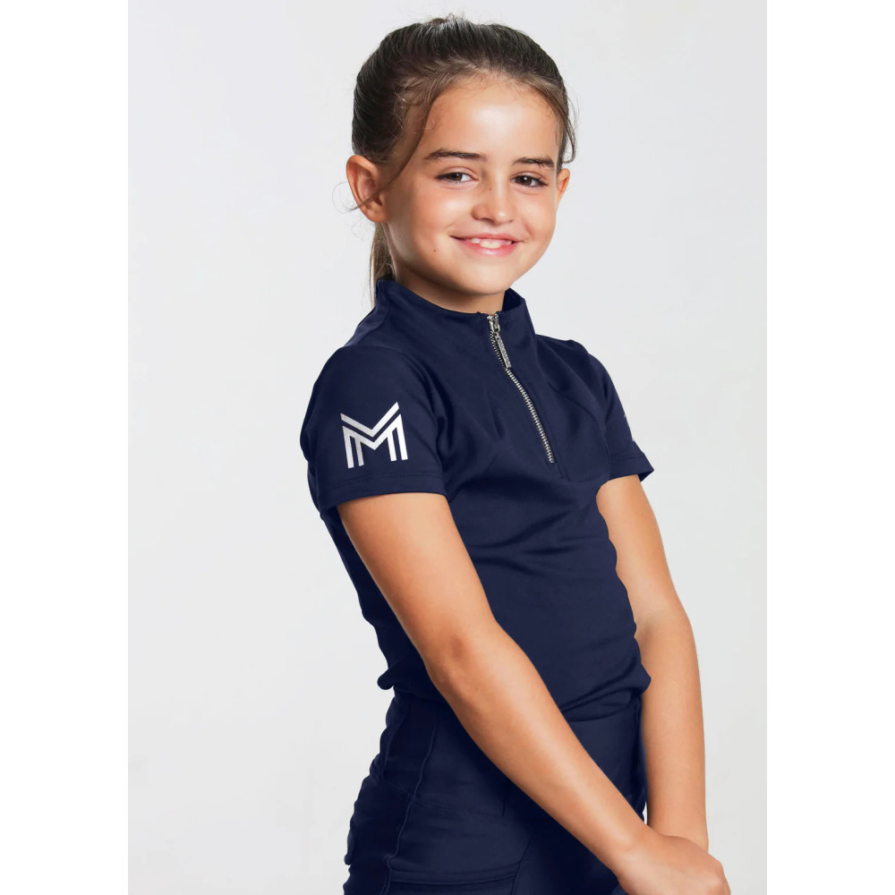 Młodzieżowa Bluzka z Krótkim Rękawem (Navy) Maximilian Equestrian