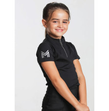 Młodzieżowa Bluzka z Krótkim Rękawem (Black) Maximilian Equestrian