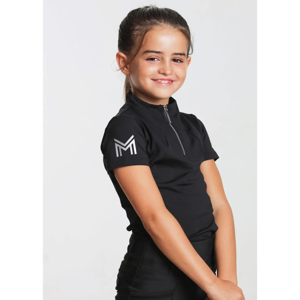 Młodzieżowa Bluzka z Krótkim Rękawem (Black) Maximilian Equestrian
