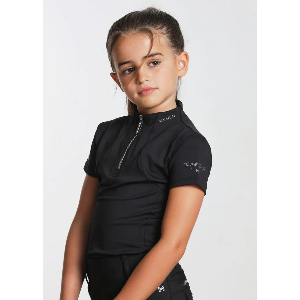Młodzieżowa Bluzka z Krótkim Rękawem (Black) Maximilian Equestrian