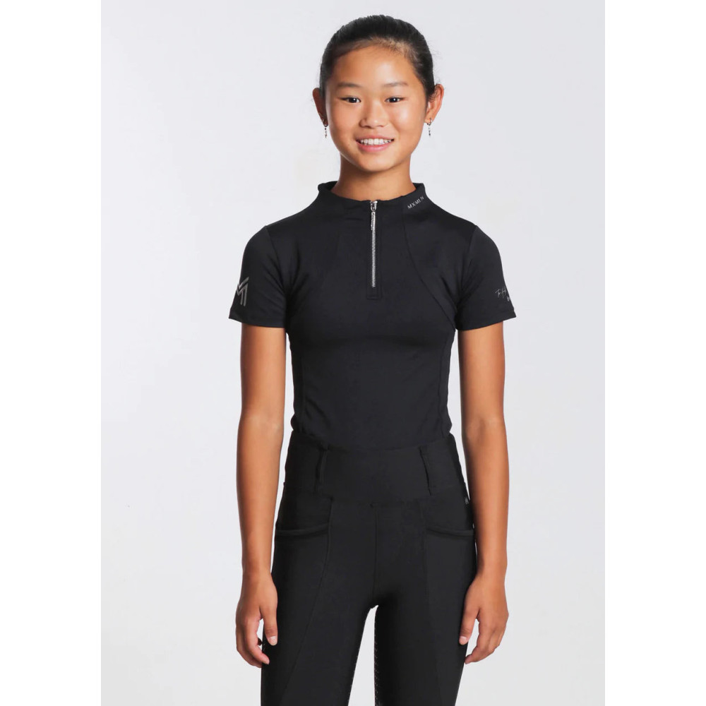 Młodzieżowa Bluzka z Krótkim Rękawem (Black) Maximilian Equestrian