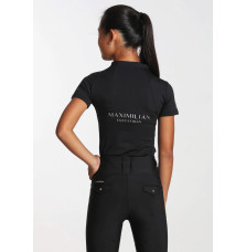 Młodzieżowa Bluzka z Krótkim Rękawem (Black) Maximilian Equestrian