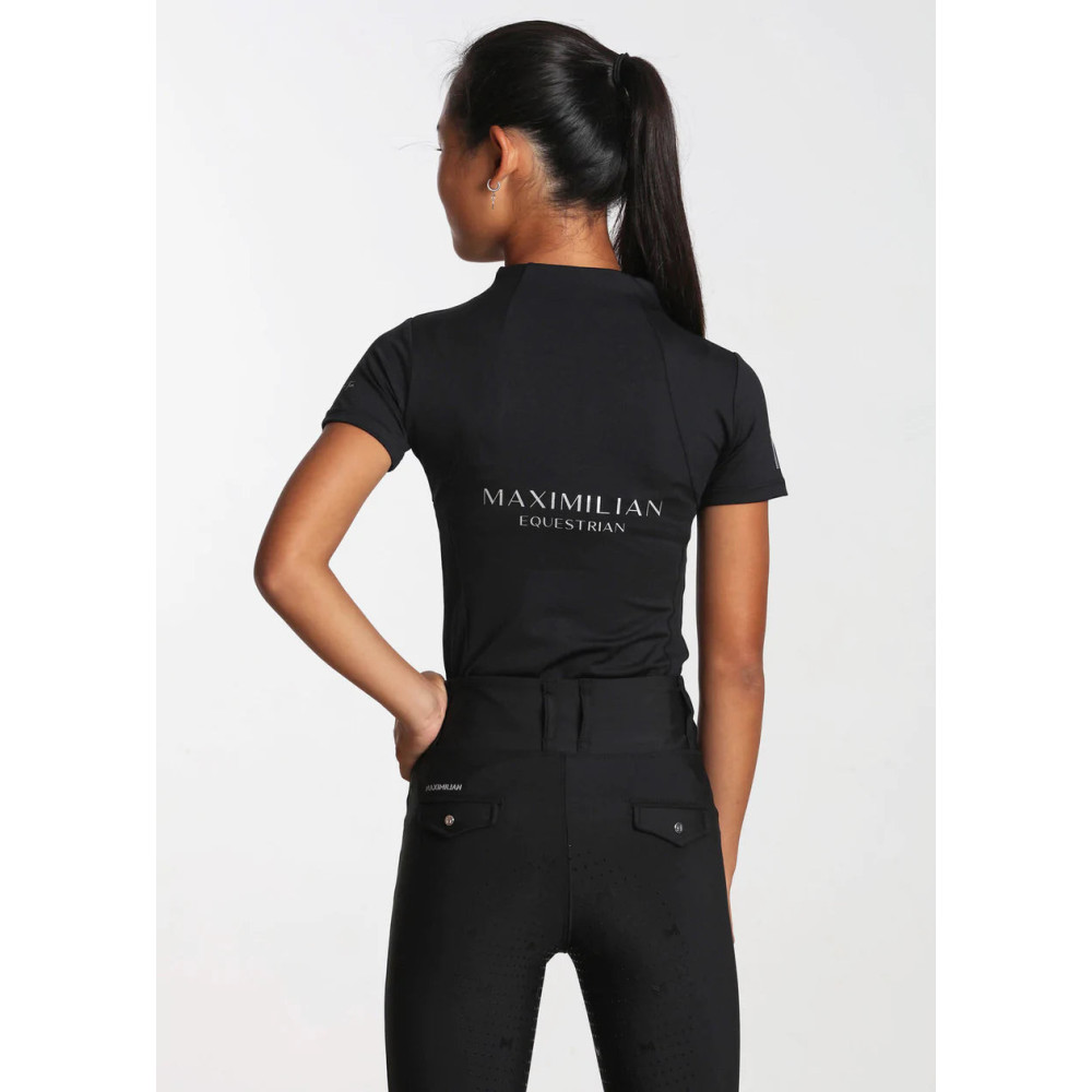 Młodzieżowa Bluzka z Krótkim Rękawem (Black) Maximilian Equestrian