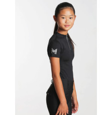 Młodzieżowa Bluzka z Krótkim Rękawem (Black) Maximilian Equestrian