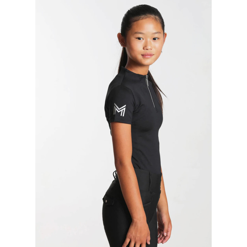 Młodzieżowa Bluzka z Krótkim Rękawem (Black) Maximilian Equestrian