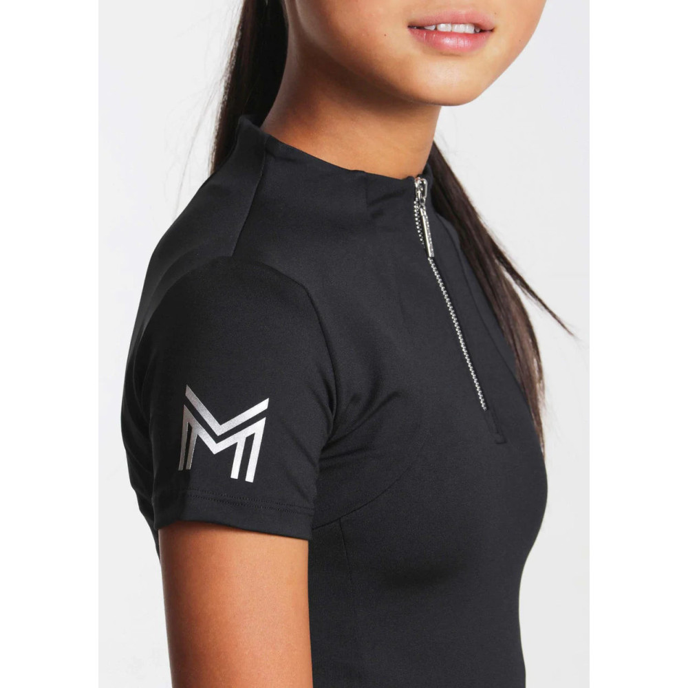 Młodzieżowa Bluzka z Krótkim Rękawem (Black) Maximilian Equestrian