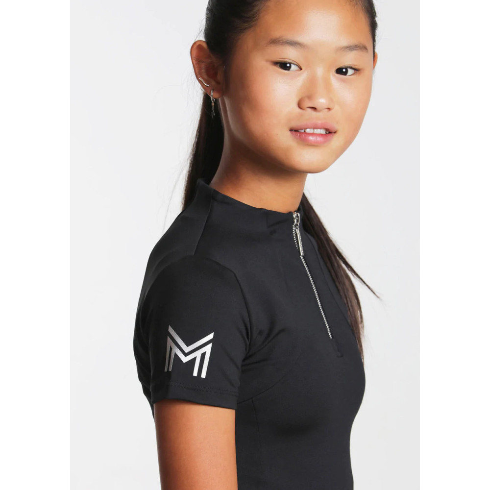 Młodzieżowa Bluzka z Krótkim Rękawem (Black) Maximilian Equestrian