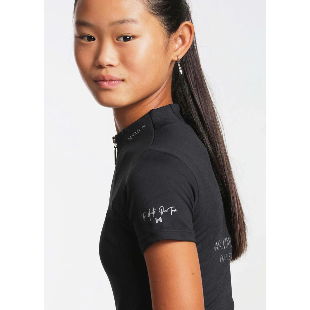 Młodzieżowa Bluzka z Krótkim Rękawem (Black) Maximilian Equestrian