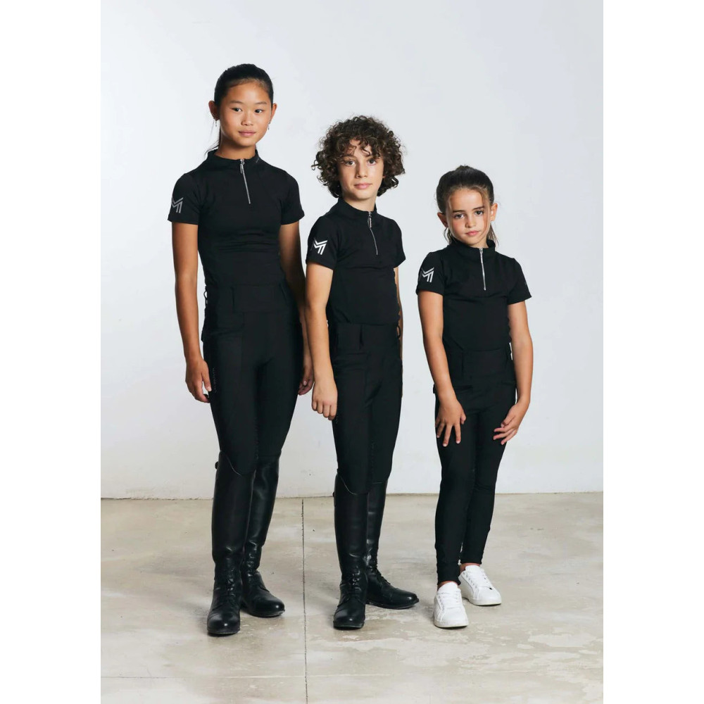 Młodzieżowa Bluzka z Krótkim Rękawem (Black) Maximilian Equestrian