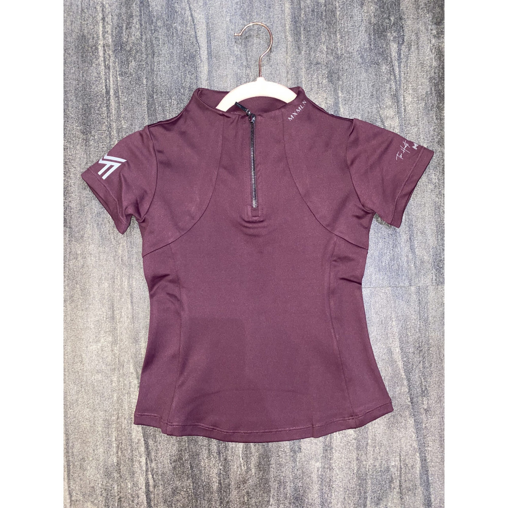 Młodzieżowa Bluzka z Krótkim Rękawem (Wine) Maximilian Equestrian