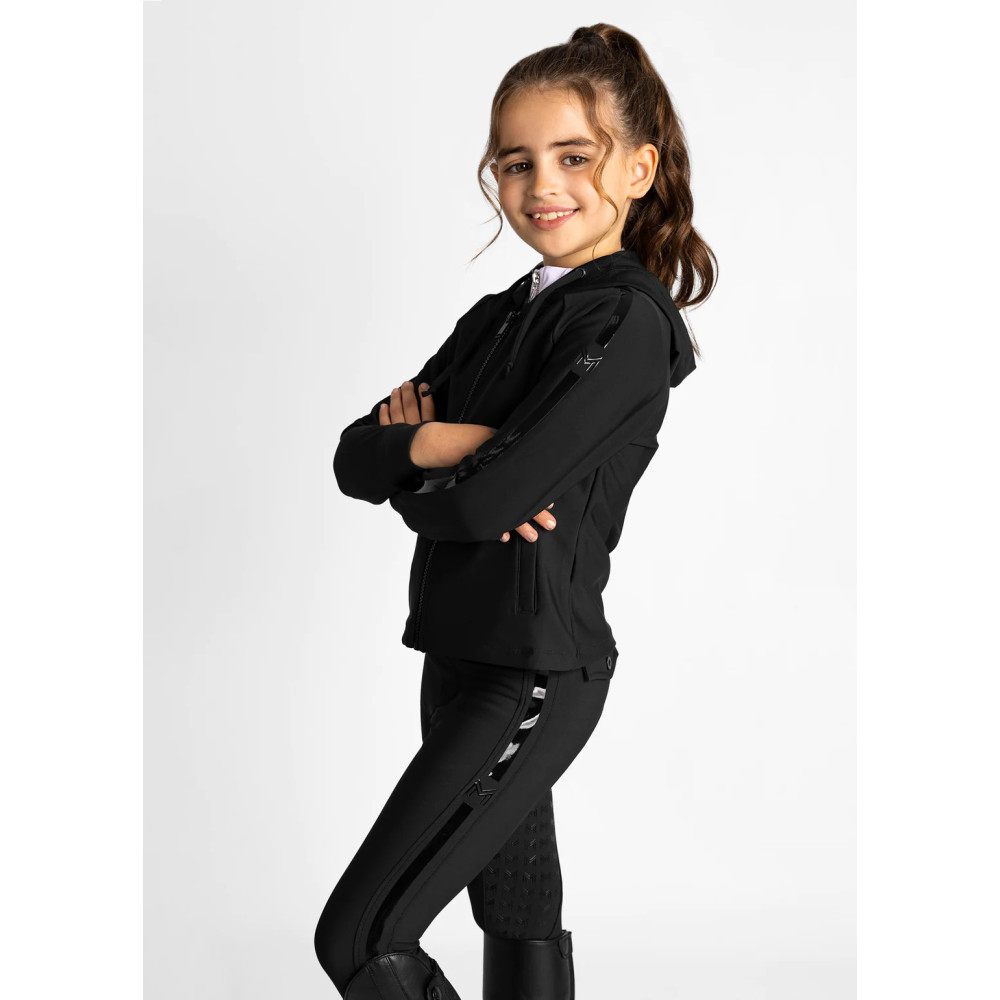 Młodzieżowa Bluza z Kapturem Reflection Zip (Black) Maximilian Equestrian