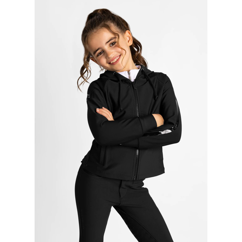 Młodzieżowa Bluza z Kapturem Reflection Zip (Black) Maximilian Equestrian