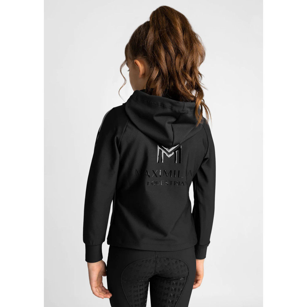 Młodzieżowa Bluza z Kapturem Reflection Zip (Black) Maximilian Equestrian