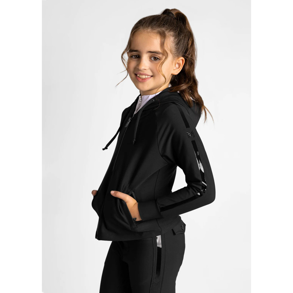 Młodzieżowa Bluza z Kapturem Reflection Zip (Black) Maximilian Equestrian