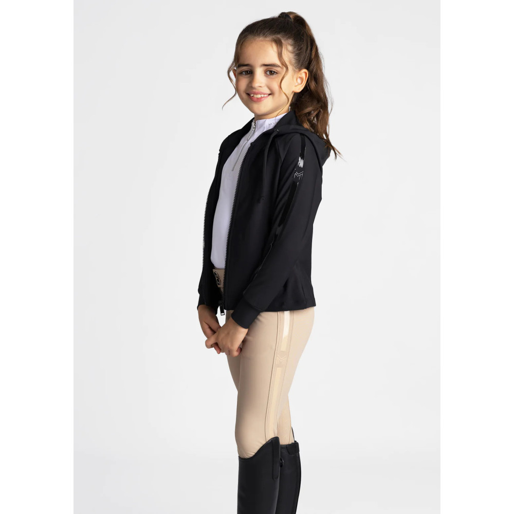 Młodzieżowa Bluza z Kapturem Reflection Zip (Black) Maximilian Equestrian