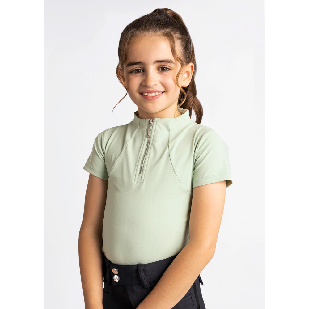 Młodzieżowa Bluzka z Krótkim Rękawem (Sage Green) Maximilian Equestrian