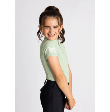 Młodzieżowa Bluzka z Krótkim Rękawem (Sage Green) Maximilian Equestrian