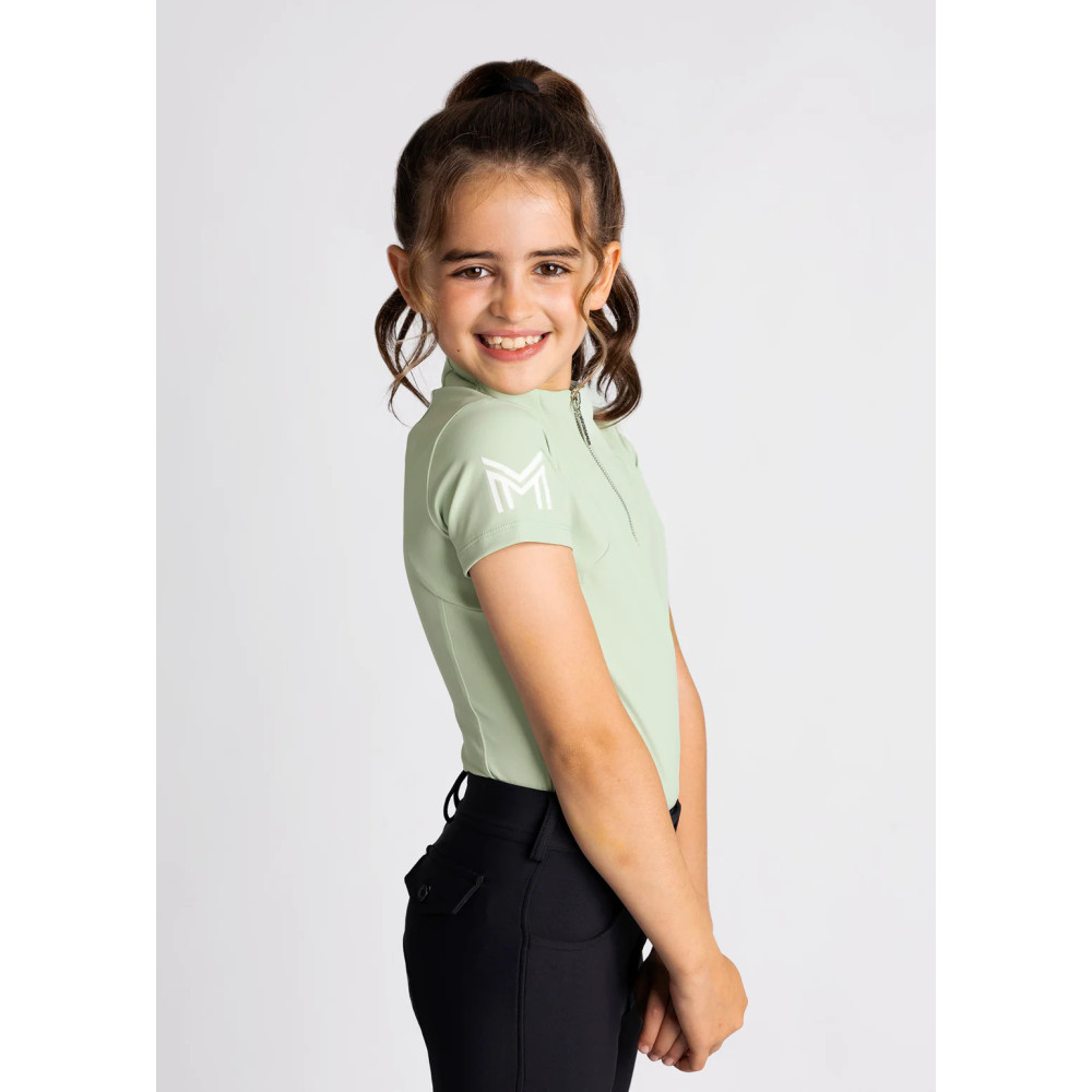 Młodzieżowa Bluzka z Krótkim Rękawem (Sage Green) Maximilian Equestrian