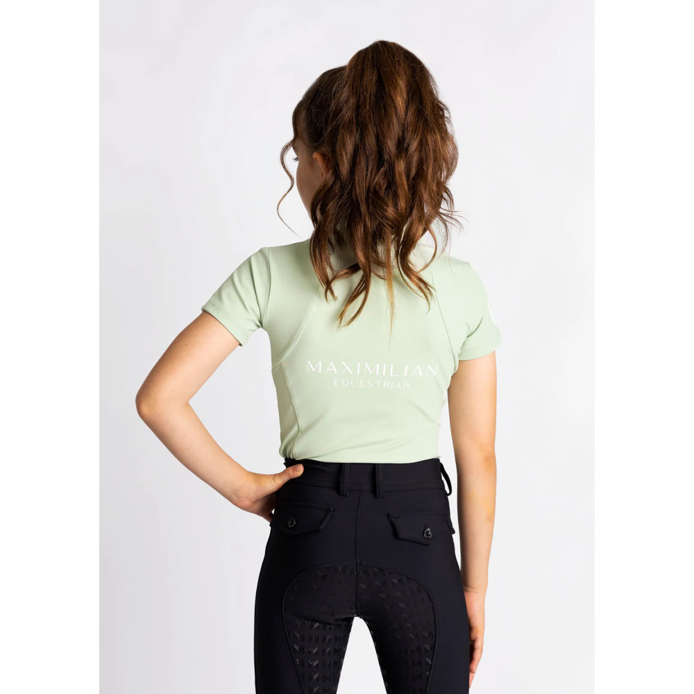 Młodzieżowa Bluzka z Krótkim Rękawem (Sage Green) Maximilian Equestrian