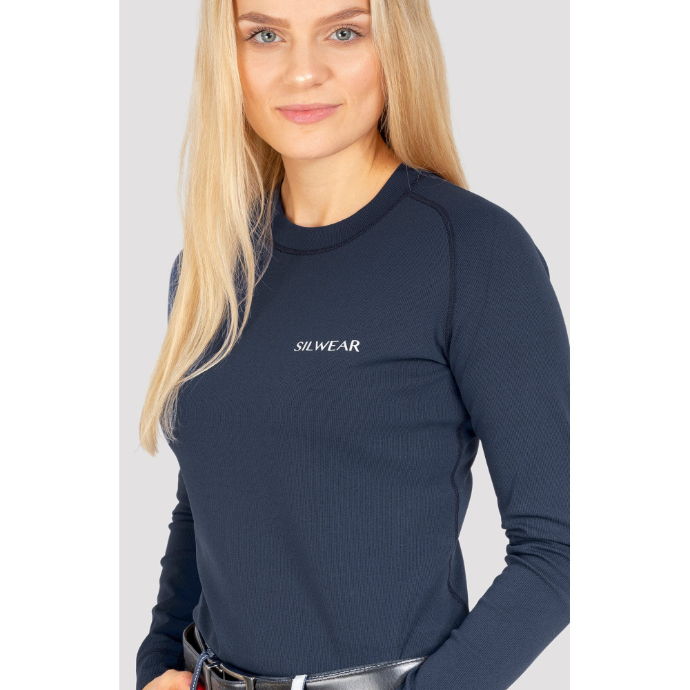 Koszulka z Długim Rękawem Argento Optimal Damska Granat Silwear