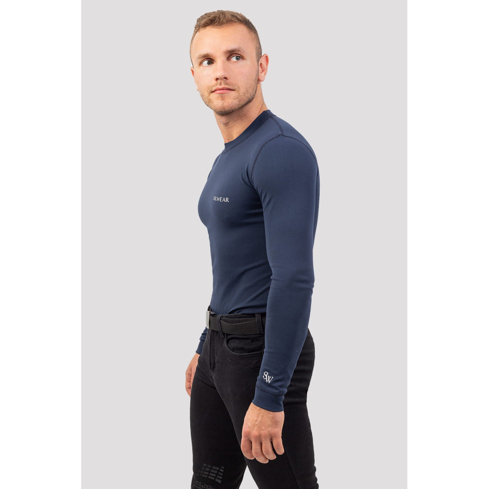 Koszulka z Długim Rękawem Argento Optimal Męska Navy Silwear
