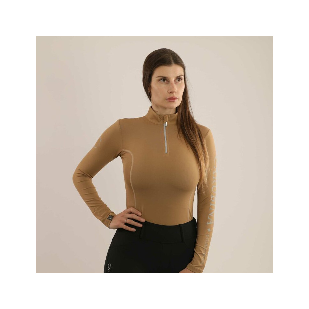 Bluzka z Długim Rękawem Caporto (Light Camel) Carubina