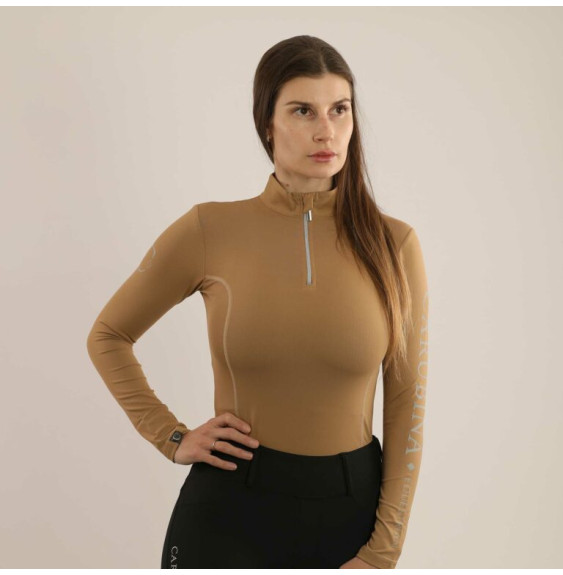 Bluzka z Długim Rękawem Caporto (Light Camel) Carubina