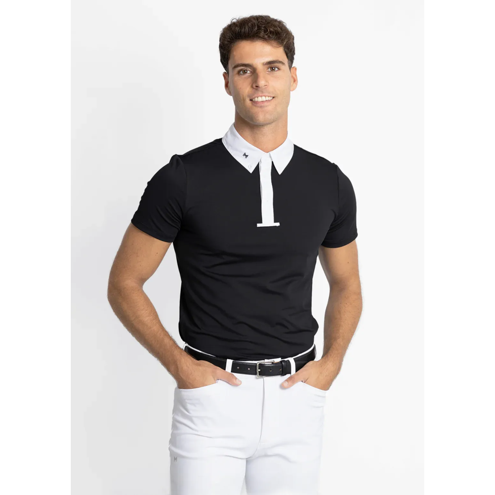 Koszula Konkursowa Męska z Krótkim Rękawem Active Competition (Black) Maximilian Equestrian