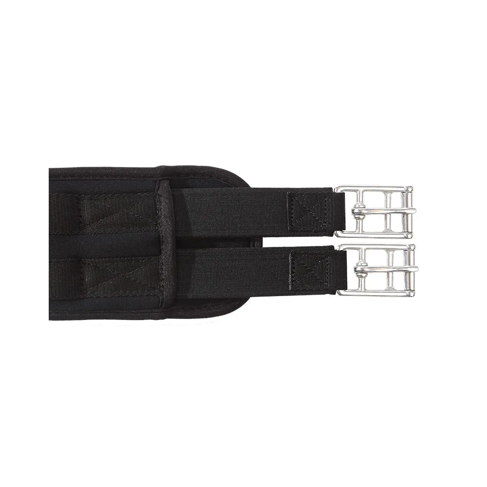 Popręg Memory "Classic" Czarny z Elastycznymi Gumami Kavalkade